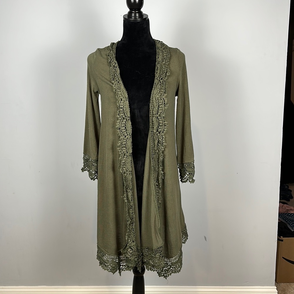 Olive green cardigan
